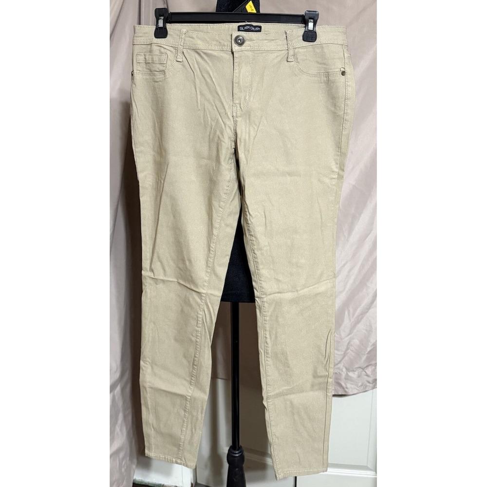 Silver Crush Jeans Women's Sz 12‎ Soild Brown Jegging Skinny Stretch Casual
